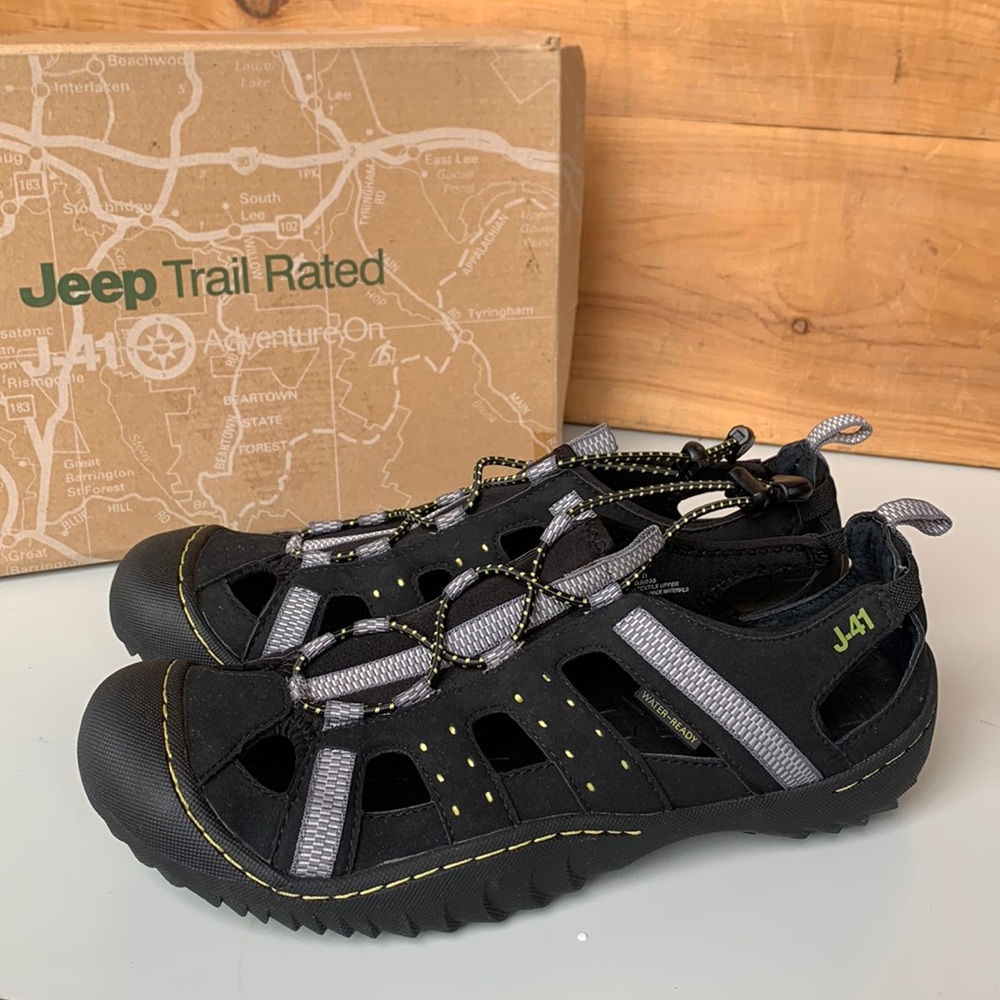 NIB Men’s J-41 Groove 2 Jeep Trail Rated Athletic Sandals Bungee Black Kiwi